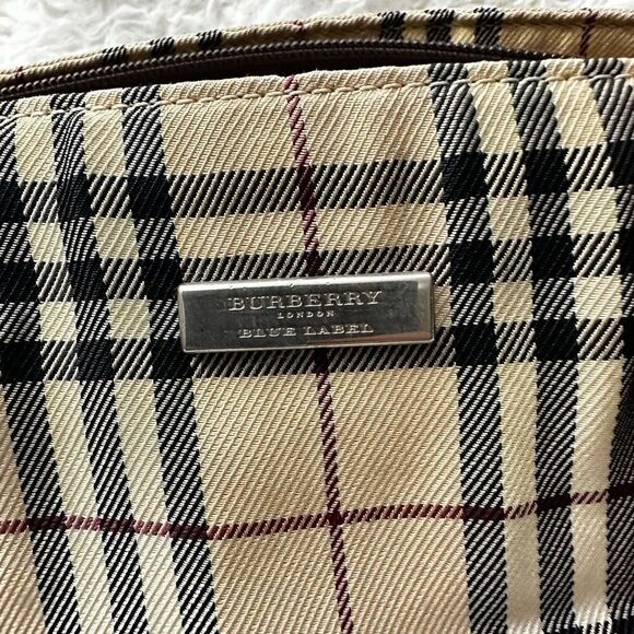 Burberry Blue Label Brown Signature House Check Canvas & Leather Tote Hand Bag - Picture 6 of 10